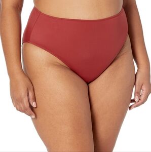 PLUS SIZE High-Waisted Rust Bikini Bottom